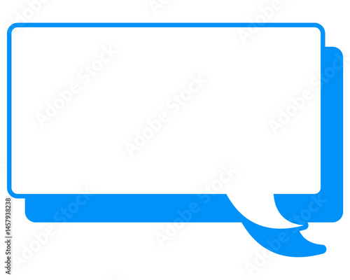 シンプルなカラー線の吹き出し　四角形