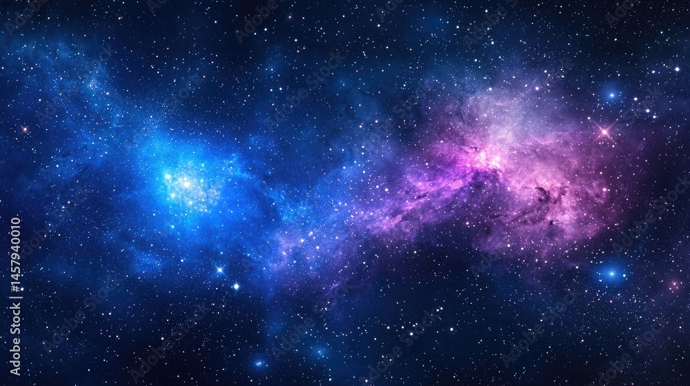 Fototapeta premium Cosmic nebulae with vibrant hues and twinkling stars.