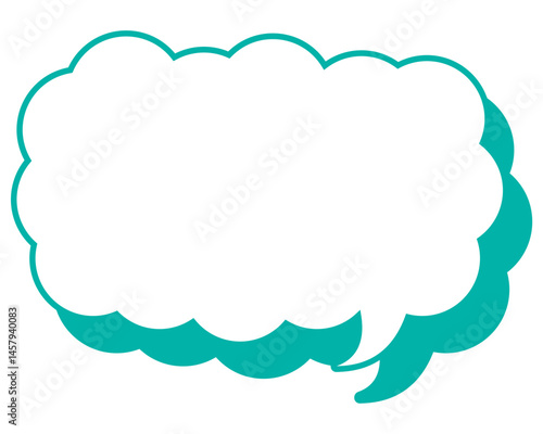 シンプルなカラー線の吹き出し　細長い雲形