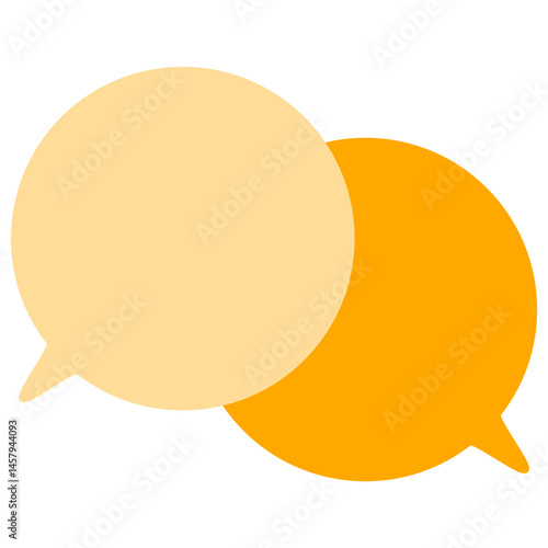 シンプルなカラーの吹き出し　重なる会話