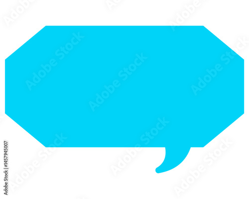 シンプルなカラーの吹き出し　細長い雲形