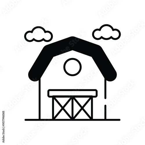 Barn vector icon stock illustration