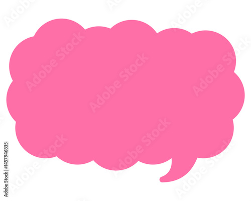 シンプルなカラーの吹き出し　細長い雲形