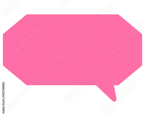 シンプルなカラーの吹き出し　細長い雲形