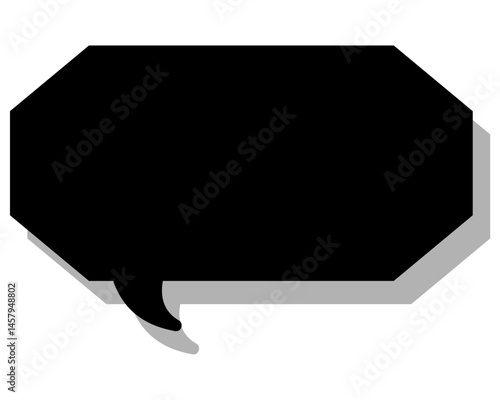 シンプルなカラーの吹き出し　細長い雲形