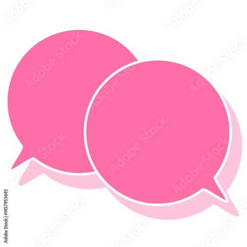 シンプルなカラーの吹き出し　重なる会話