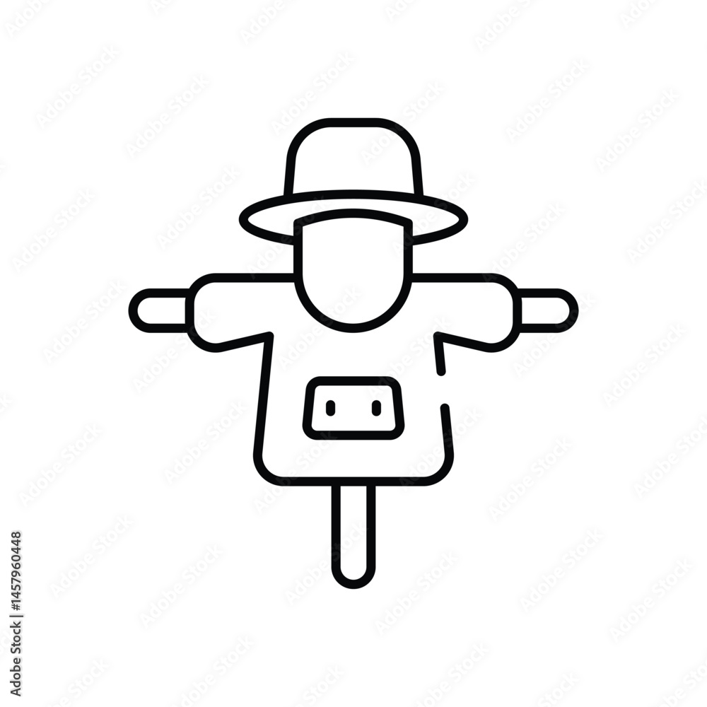Fototapeta premium Scarecrow vector icon stock illustration 