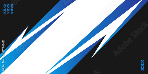 offline streaming banner with abstract shapes in blue and white color