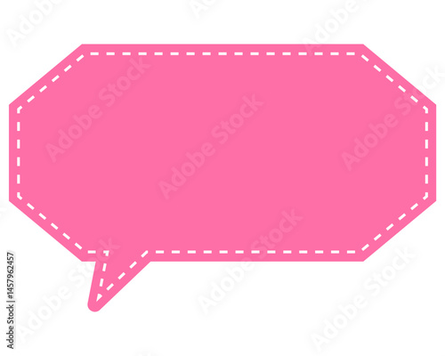 シンプルなカラーの吹き出し　細長い八角形