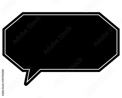 シンプルなカラーの吹き出し　細長い雲形