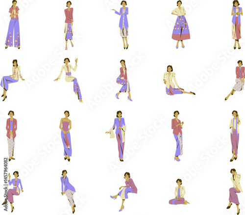 Traditional Character Illustration Fashion