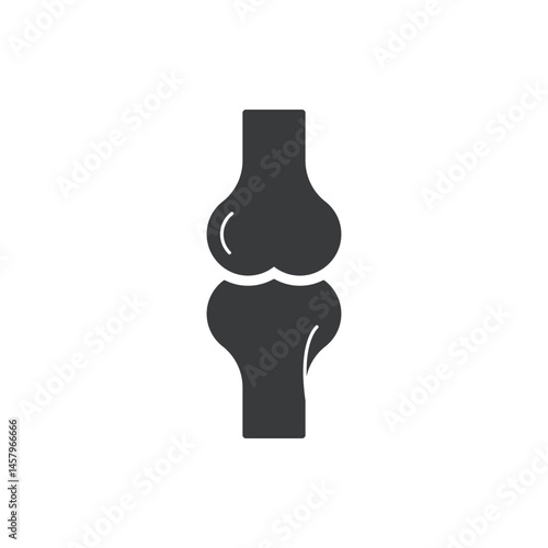 Human Knee Bone Joint vector Icon. Anatomy Leg Skeleton. Arthritis, Osteoporosis Illness of Bone Joint Icon. Orthopedic Health.