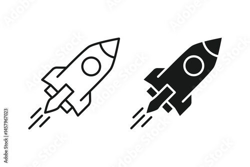 Rocket icon set. Rocket launched icon vector.