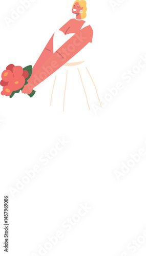 Happy bride in bridal dress