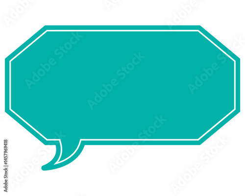 シンプルなカラーの吹き出し　細長い雲形