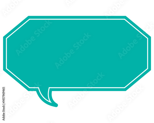 シンプルなカラーの吹き出し　細長い雲形