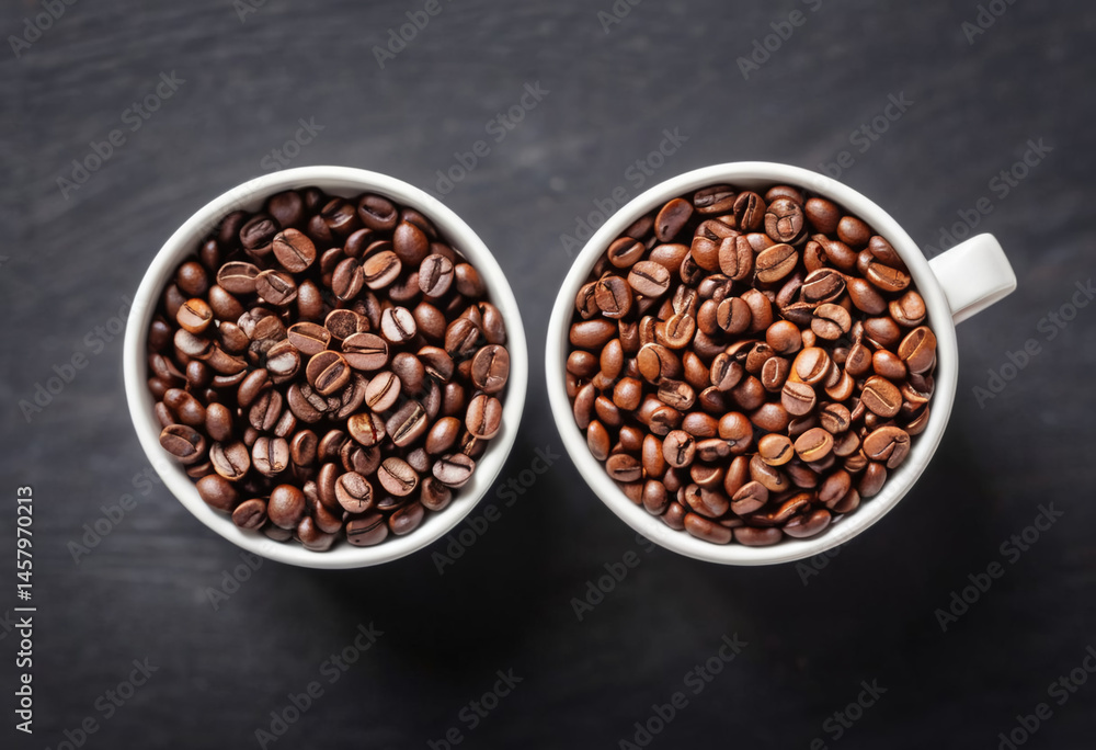 Fototapeta premium Comparison of Arabica Robusta coffee