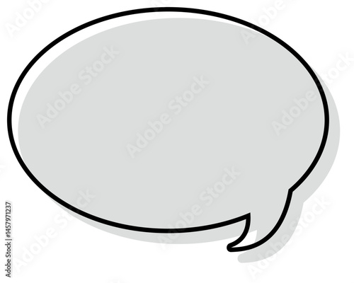 シンプルな線がずれた吹き出し　丸形