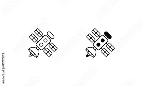 Satellite icons set vector stock illustration