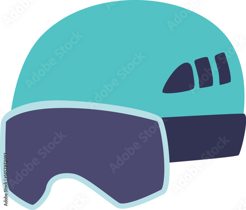 Snowboarder protective helmet vector illustration