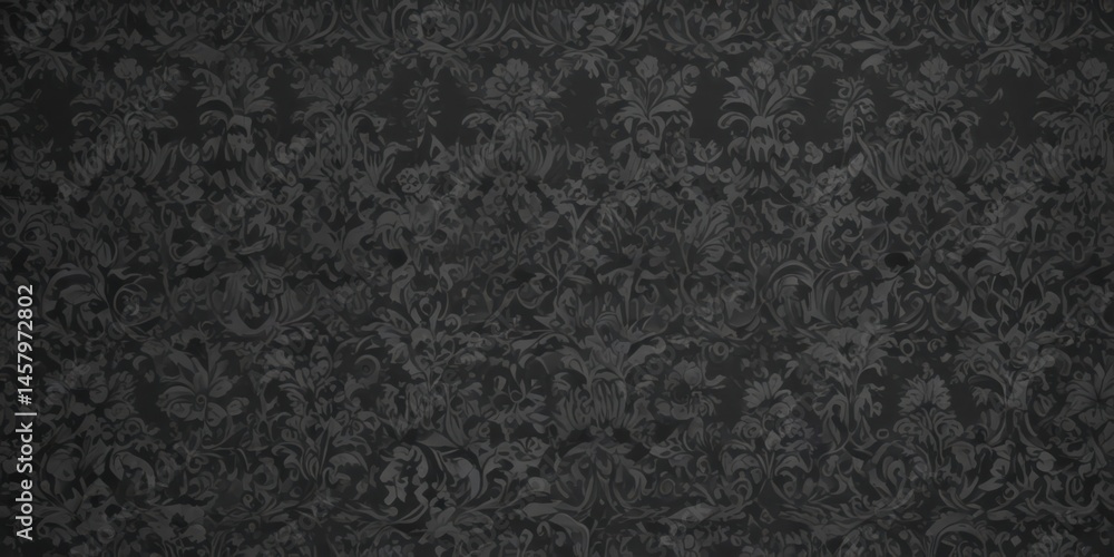 Intricate black floral damask on muted grey Elegant, dark, gothic style , wallpaper, texture Intricate black floral damask on muted grey Elegant, dark, gothic style , wallpaper, texture
