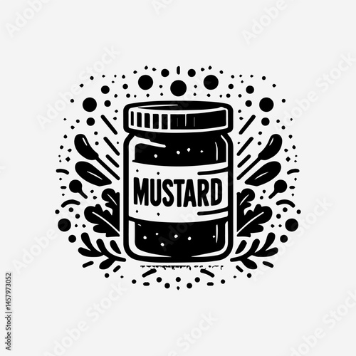Detailed monochrome vector drawing of garlic cloves spices seeds and medicine bottle representing natural organic nutrition
