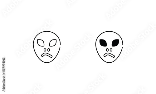 Alien icons set vector stock illustration