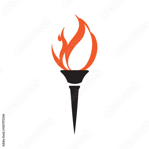 Torch Logo Design Graphic Illustration