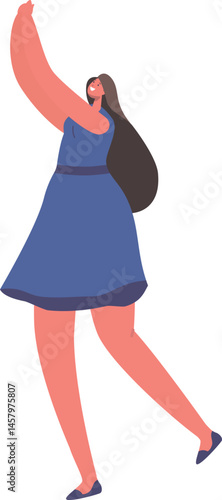 Single young woman character vector illustration