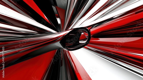 Wallpaper Mural Dynamic abstract background with red, black, and white geometric shapes Torontodigital.ca