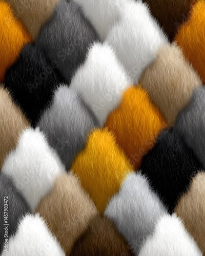 Textured fur pattern with diverse color palette