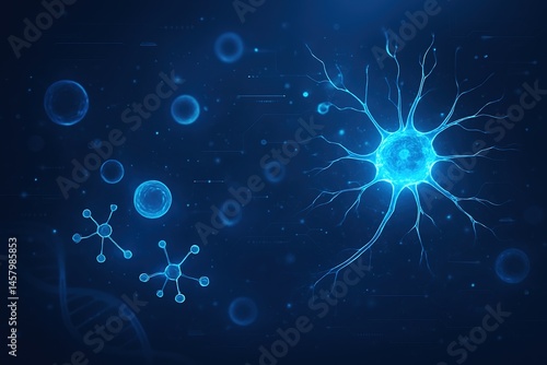 Neural Network: A vibrant visualization of interconnected neurons, bathed in a futuristic glow, symbolizing the complex beauty of the brain.