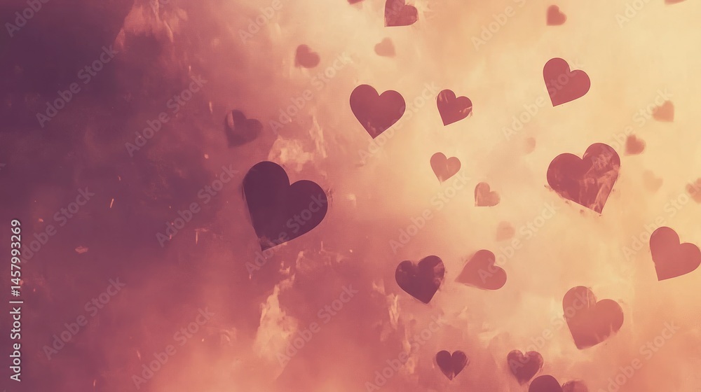 Floating Hearts, A dreamy background of love and romance for your valentine's day