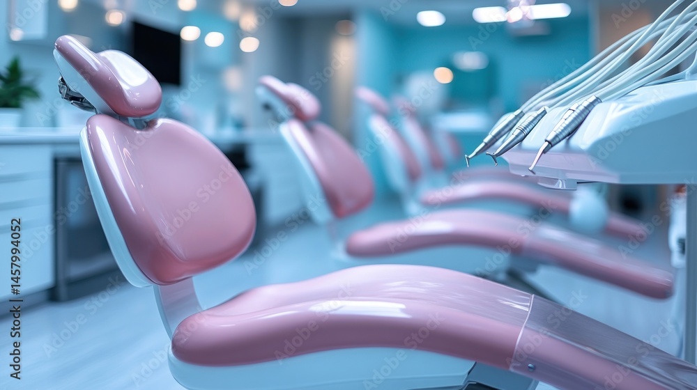 A modern dental clinic interior featuring comfortable chairs and advanced equipment offering patients a calm and professional atmosphere