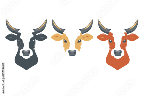 funny cow cartoon illustration
