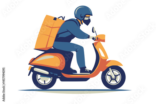 man riding a scooter