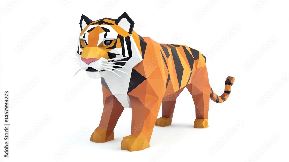 Obraz premium Low-poly tiger illustration (6)