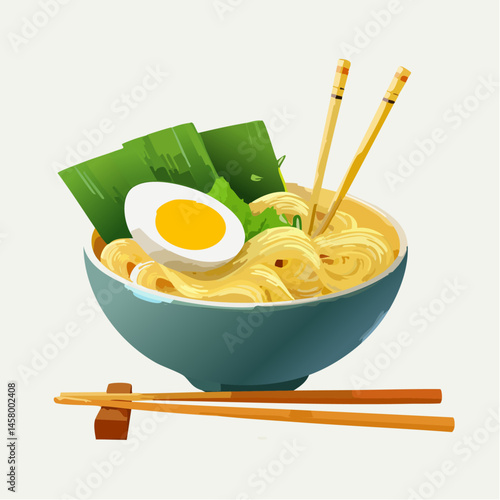 Cozy Midnight Ramen by the Window with Moonlight and Lantern Glow

