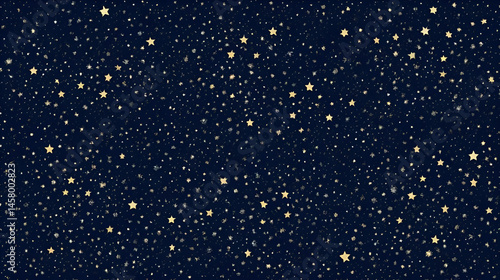 A mesmerizing seamless pattern of twinkling stars against a dark night sky, blue, infinite