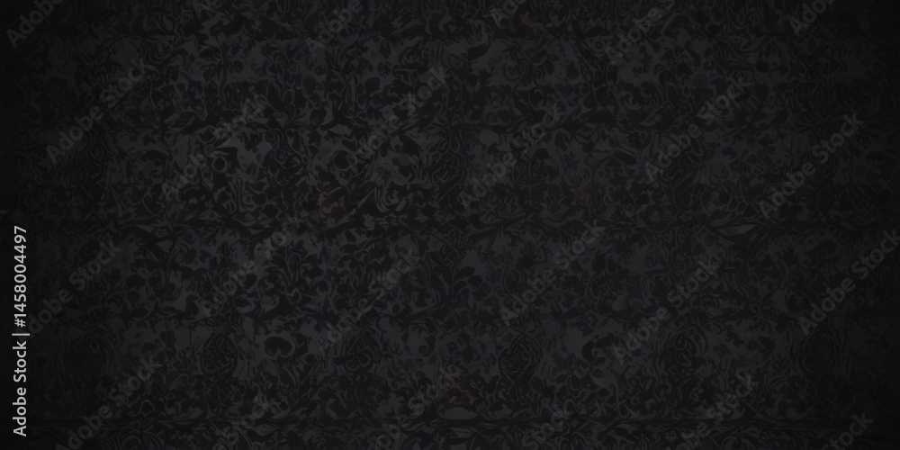 Fototapeta premium Black gothic damask, sharp angles, shadowy depth , wallpaper pattern, pattern, dark