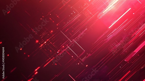 Abstract design featuring diagonal lines and glowing red elements.