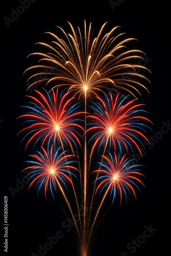 Wallpaper Mural Fireworks Display Against a Black Night Sky Torontodigital.ca