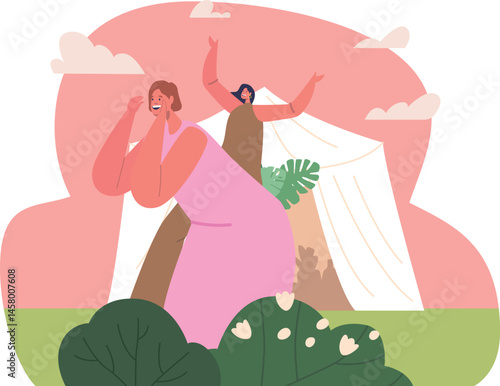 Bridesmaid characters parting on wedding