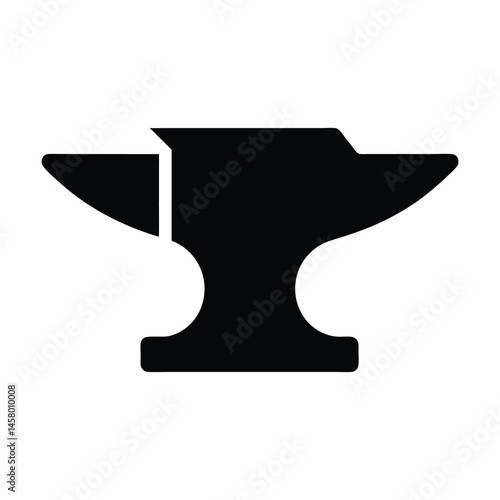 Blacksmith Anvil Stencil Icon Vector Illustration