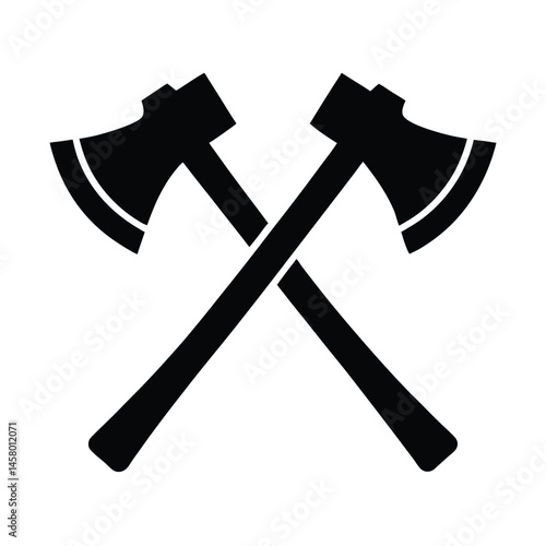 crossed axes stencil icon vector illustration