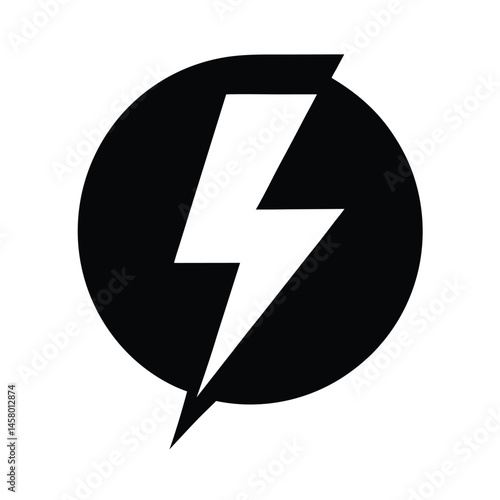 Electric Bolt Stencil Icon Vector Illustration
