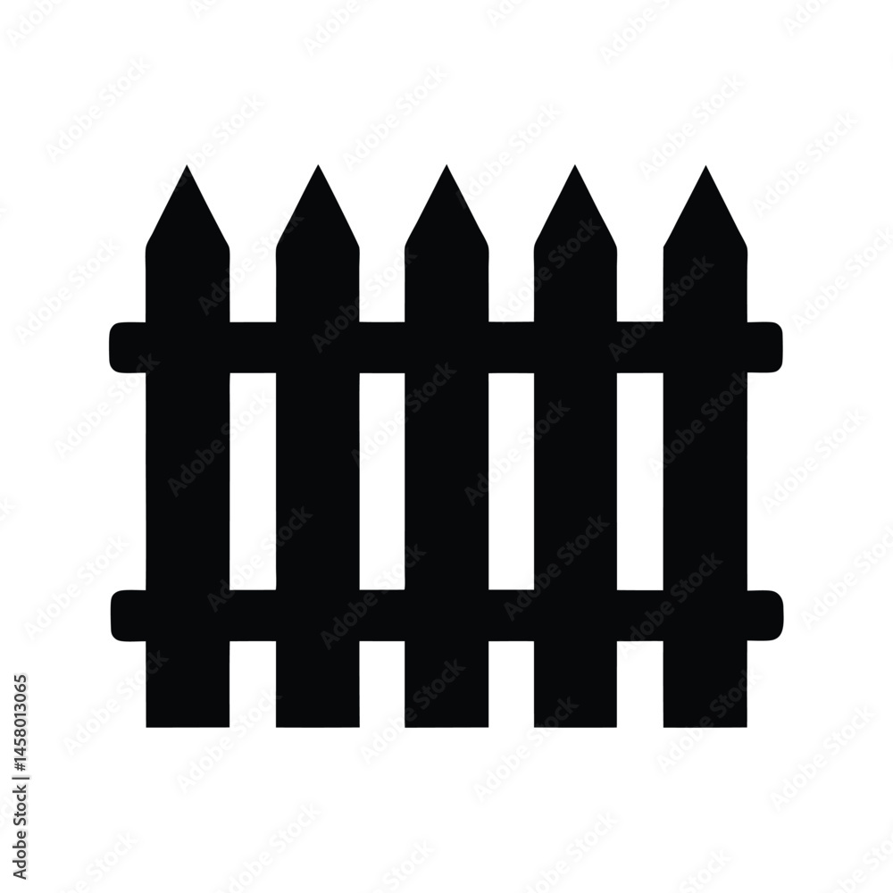 Fence Stencil Icon Vector Illustration Fence Stencil Icon Vector Illustration