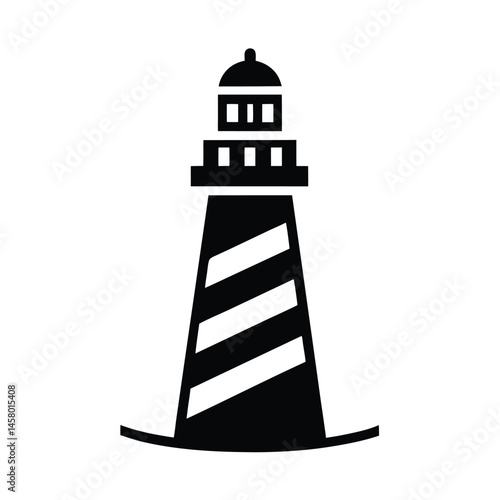 lighthouse stencil icon vector illustration