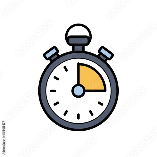 Stopwatch icon displaying time measurement in vibrant colors  