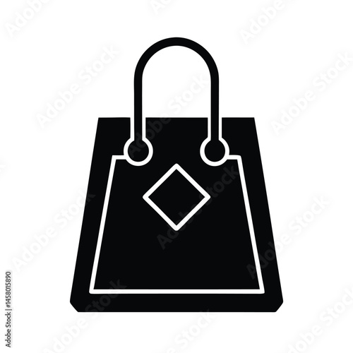 merchant bag stencil icon vector illustration
